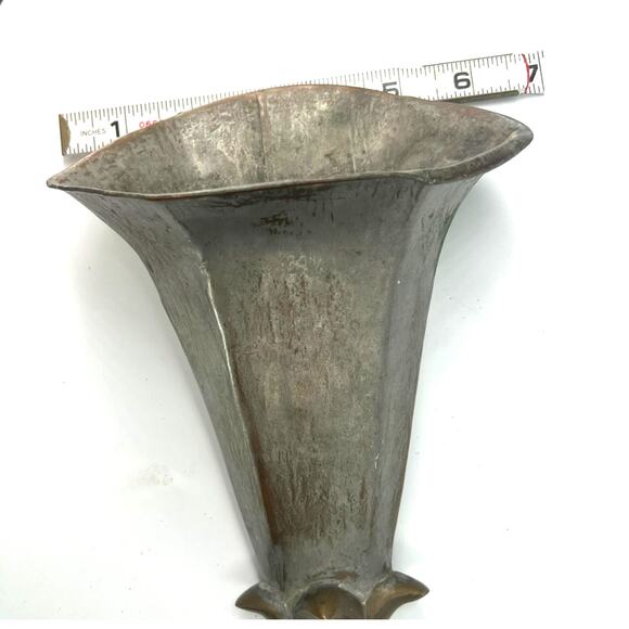 pair vintage 2 silver-plate wall pocket planters sconce wall metal flower Lily - Picture 11 of 11